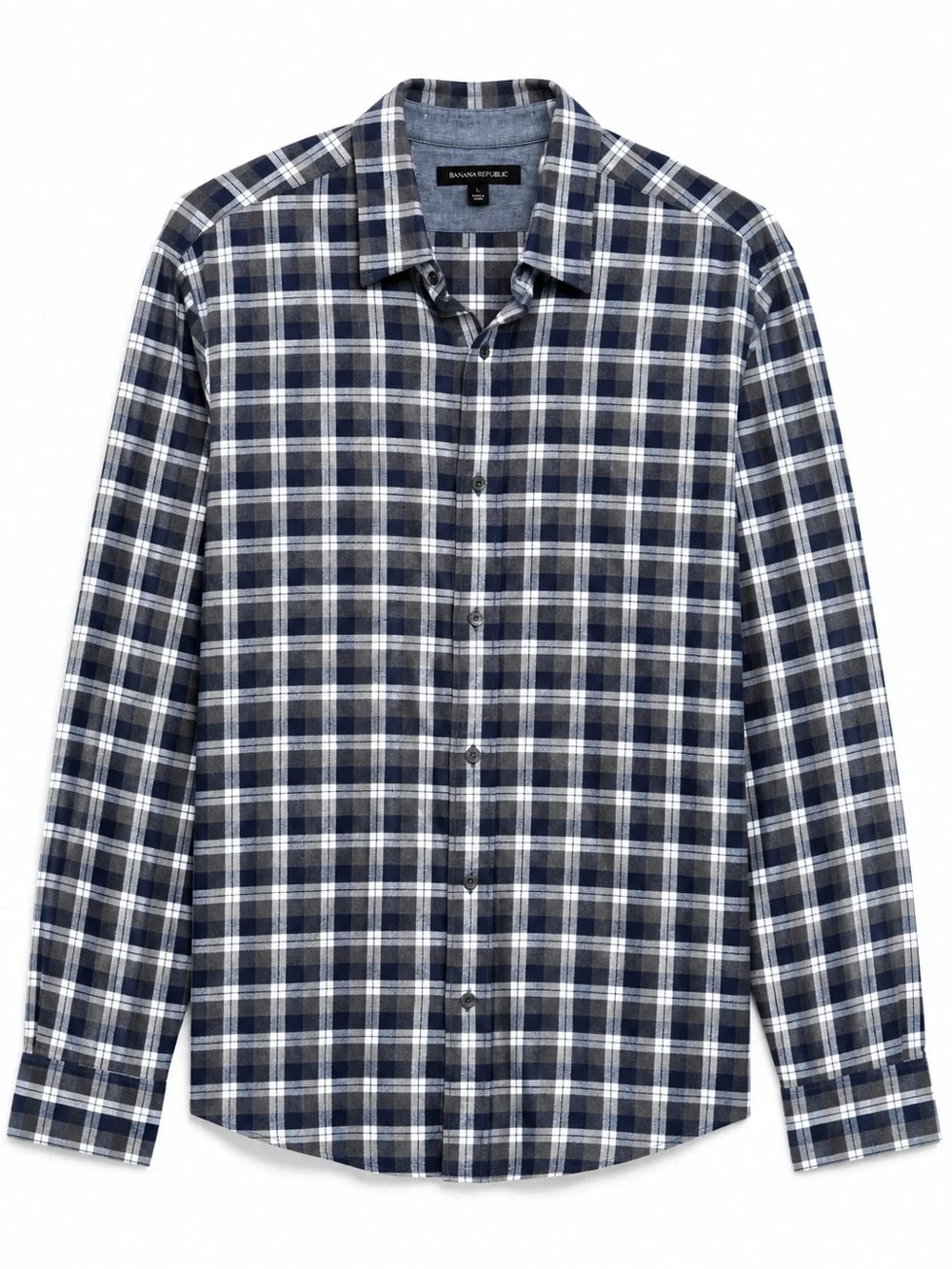 Banana Republic Men's Slim Fit Plaid Cotton Shirt Long Sleeve L